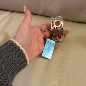 Silver Geometric Bangle Bracelet